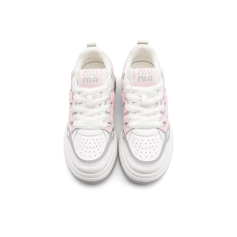 CHARLIE GOLF Anti Slip Wear Resistant Low Top Skateboard Shoes Women's Beige Pink-2