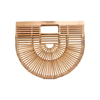CULT GAIA Bamboo With Hair Handbag Women's Beige