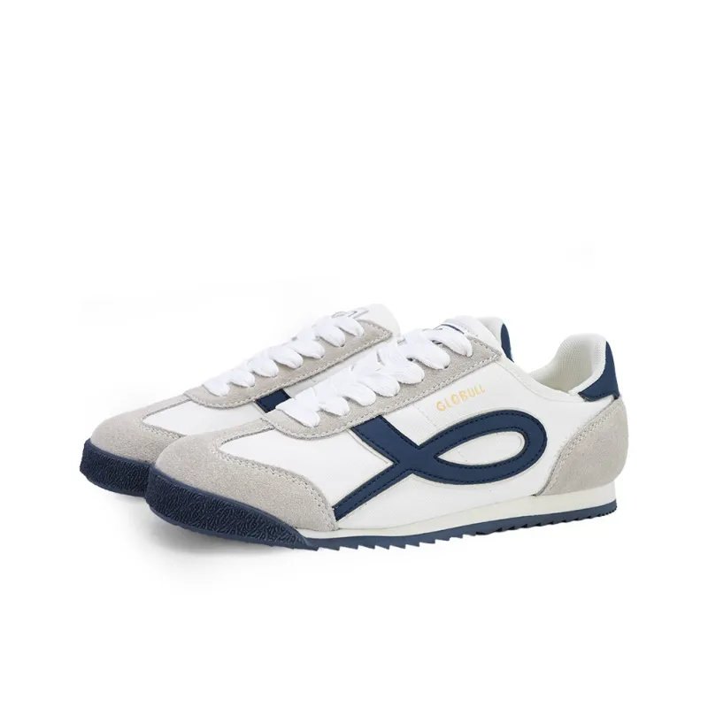 GLO BULL Slip Resistant, Abrasion Resistant, Breathable Low Top Skateboard Shoes Men's Beige Dark Blue-2