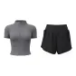 [Short-Sleeved Set]Limestone+Black