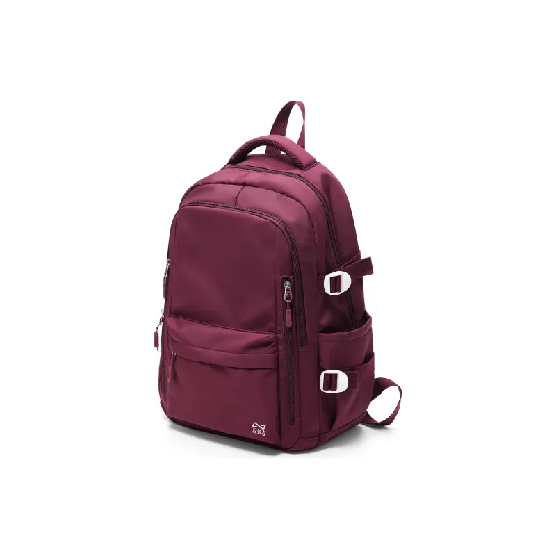 KEYSTREET Fabric Backpack Unisex Burgundy/White & Blue/Green/Blue-2