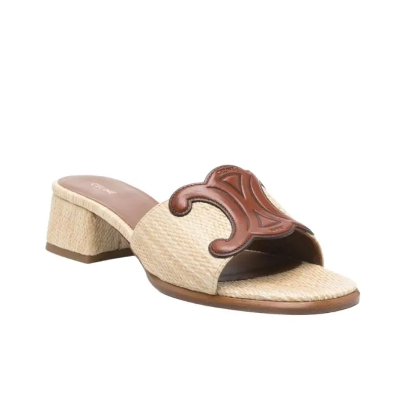 CELINE Slide Slippers 5cm Women's Beige-2