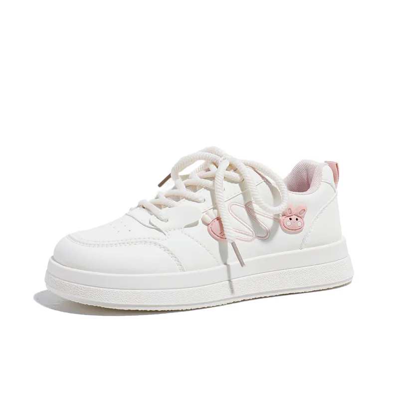 Babaya Skateboard Shoes Women's Low Top White Blue/White Pink-5