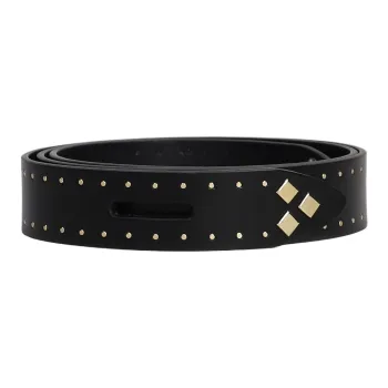 ISABEL MARANT ETOILE Calfskin Leather Belts Women's Black 2.5CM