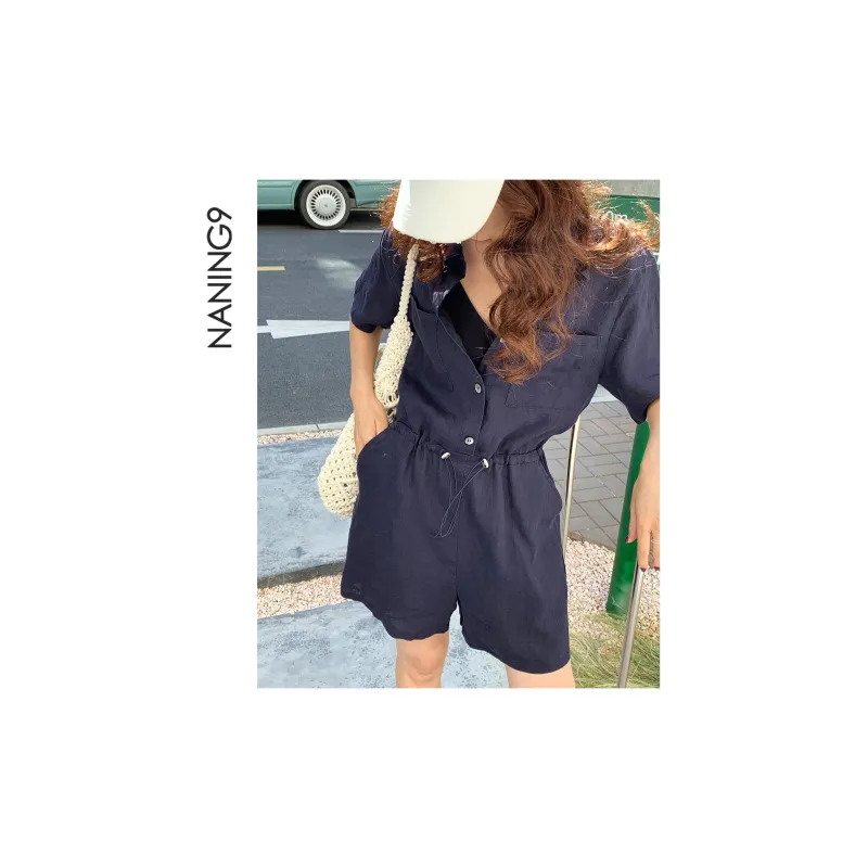 NANING9 Jumpsuits Women's Navy Blue-0
