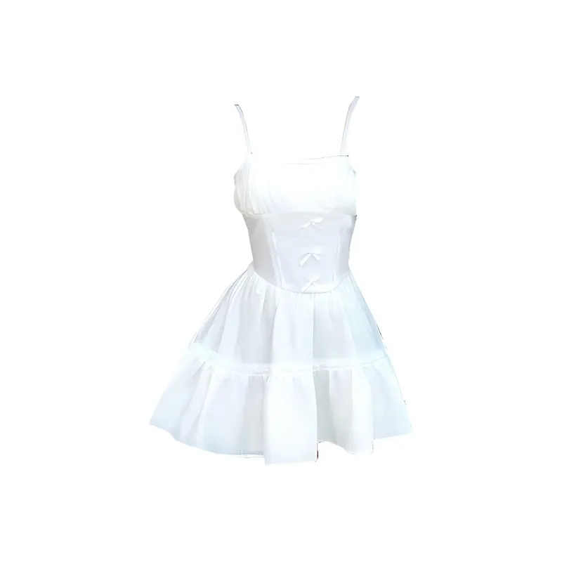 DOSOHEB Slip Dresses Women's White-1
