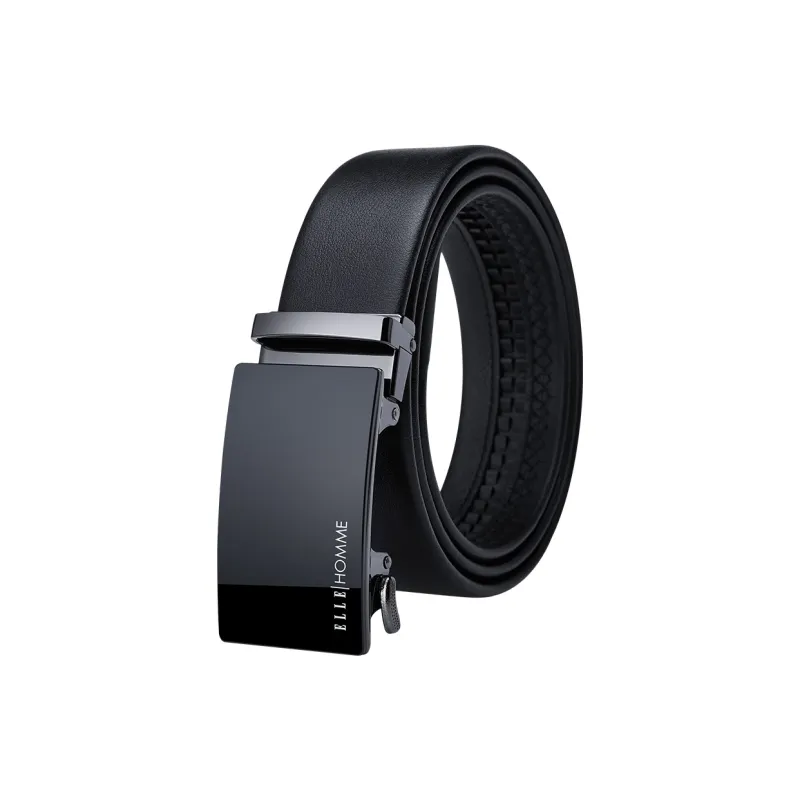 ELLE HOMME Top Grain Cow Leather Belts Men's Width 3.5cm-0