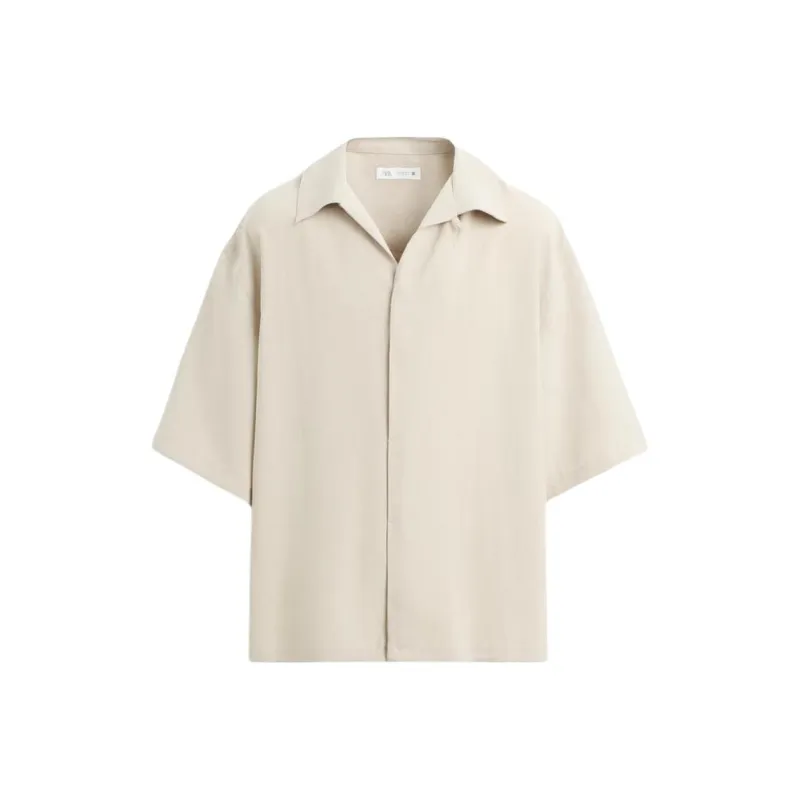 ZARA Shirts Men Light Beige-0