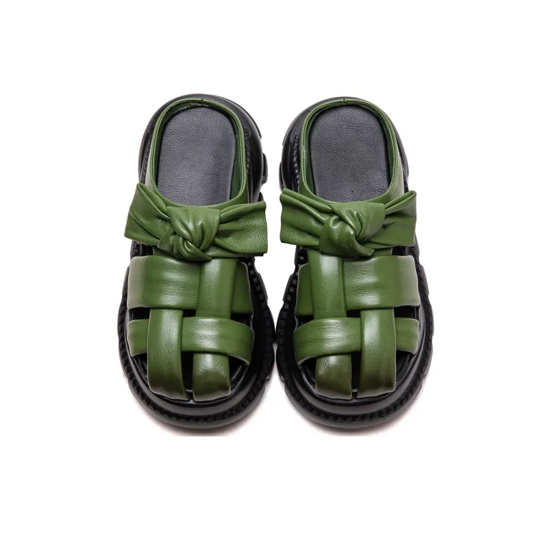Jay Rubber Sole Woven Abrasion Resistant Closed Toe Slippers Women's-3