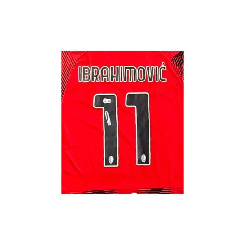 Three For AC Milan Team Jersey Deluxe Mounting, Outer Frame Approx. 65x85cm, Beckett Official Certification Unisex-3