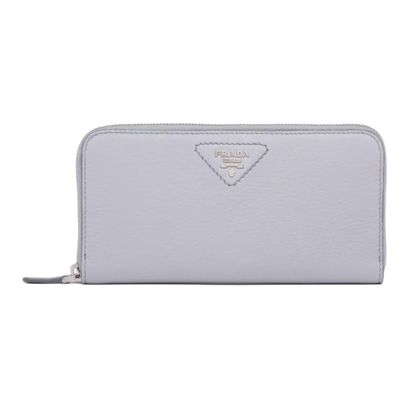 PRADA Leather Wallet Women's Cornflower Blue-0