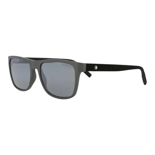 MONTBLANC Acetate Square Sunglasses Men's Gray