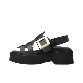 Roger Vivier Viv' Rangers Roman Sandals Women's Black