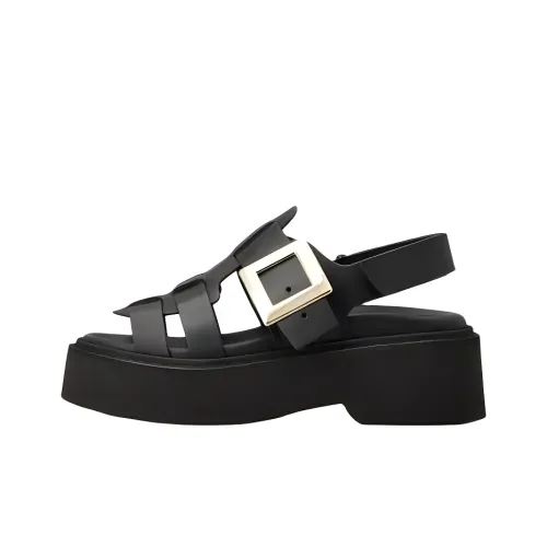 Roger Vivier Viv' Rangers Roman Sandals Women's Black