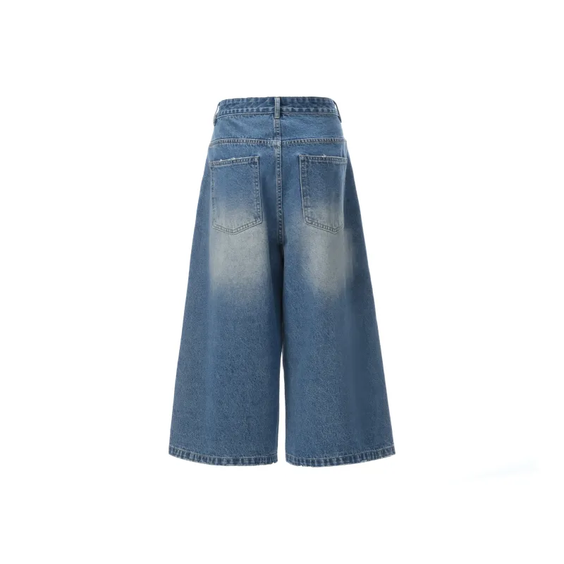 Wen Shan Denim Shorts Women's Vintage Blue-1