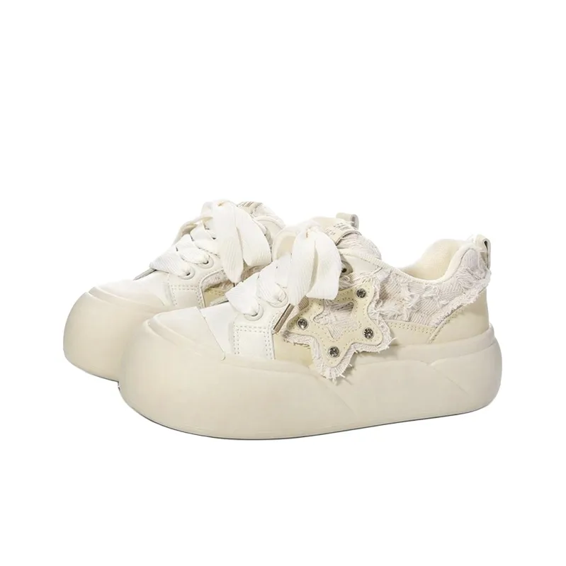 Ordifen Low Top Skateboard Shoes Women's Yellow-1