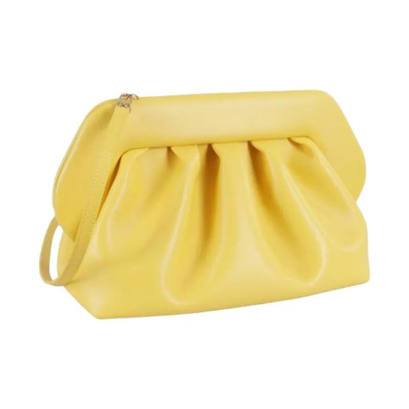 THEMOIRE Bios Polyurethane One Shoulder Clutch Women's Yellow-1