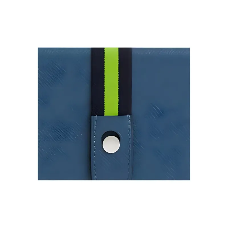 HERMES Calfskin With Crocodile Leather Clutch Women's Dark Blue-3