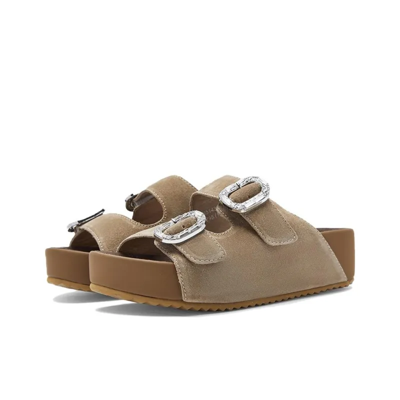 NINE WEST Abrasion Resistant Slide Slippers Women's Apricot-2