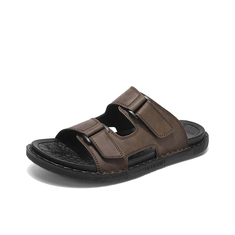 XIMO BULL Slide Slippers Men Brown-5