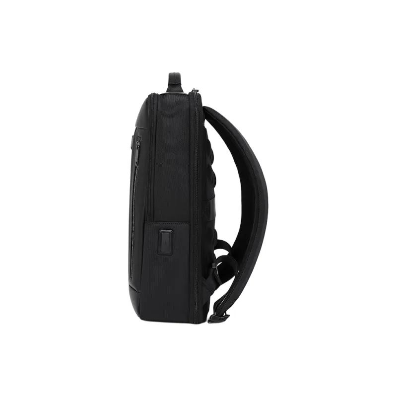 SWISS MILITARY Composite Fabric With Microfiber Synthetic Leather Backpack Men's Black-3