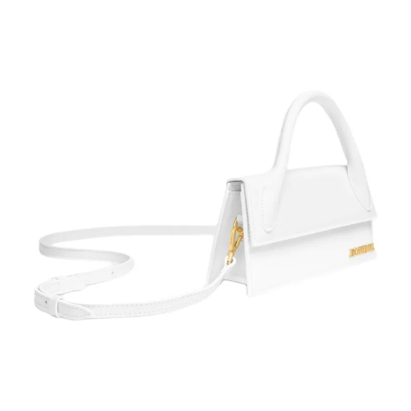 Jacquemus Leather Shoulder Bag, Crossbody Bag, Handbag Women's White-2