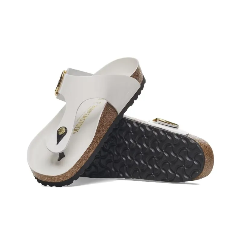 Birkenstock Gizeh Big Buckle Abrasion Resistant Flip Flops Women's White Narrow-4