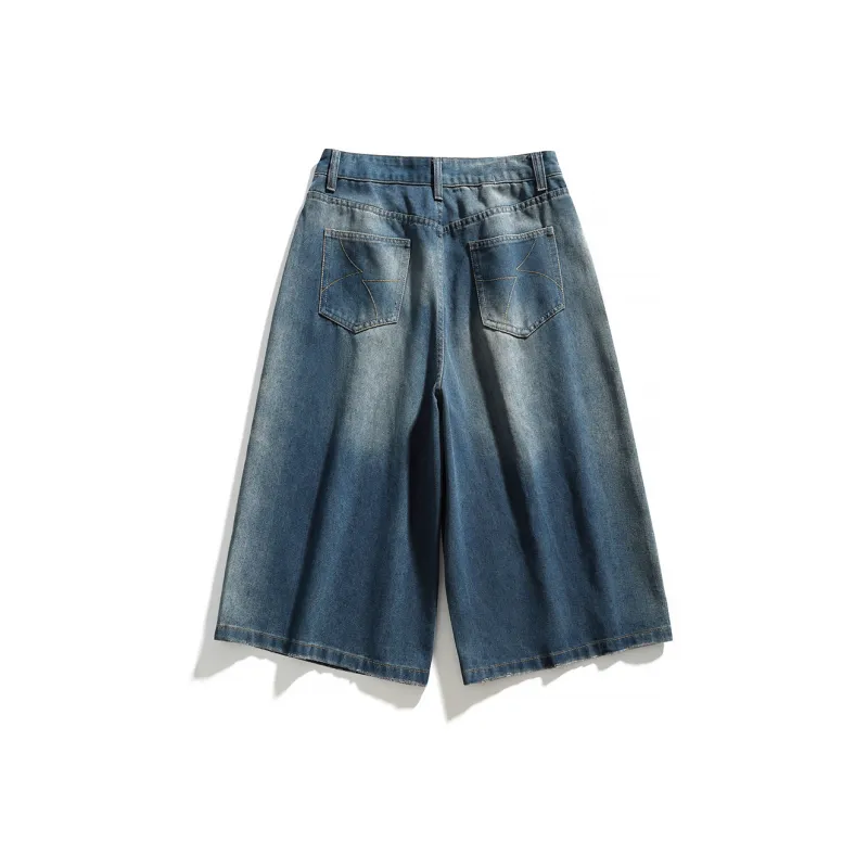 VSCH Denim Shorts Men Vintage Blue-1