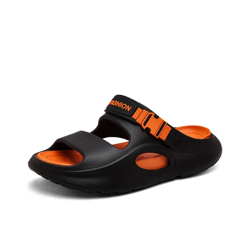 NANJIREN Beach Sandals Men Black Orange/Gray Blue/Khaki Brown-0