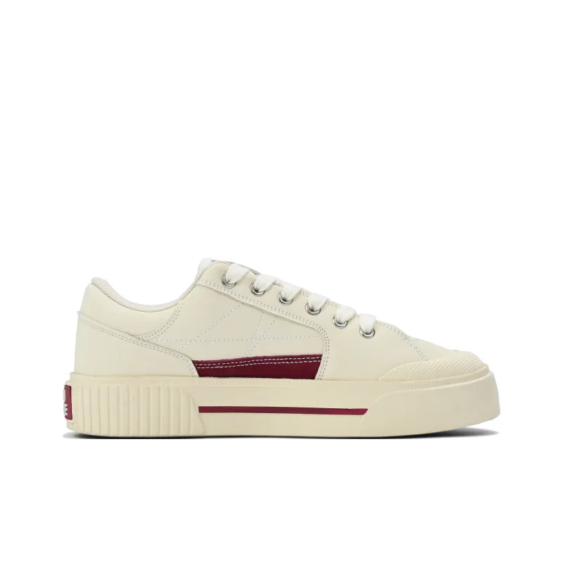 BladMaste Height Increasing Cushioning Low Top Skateboard Shoes Unisex Beige Burgundy-1