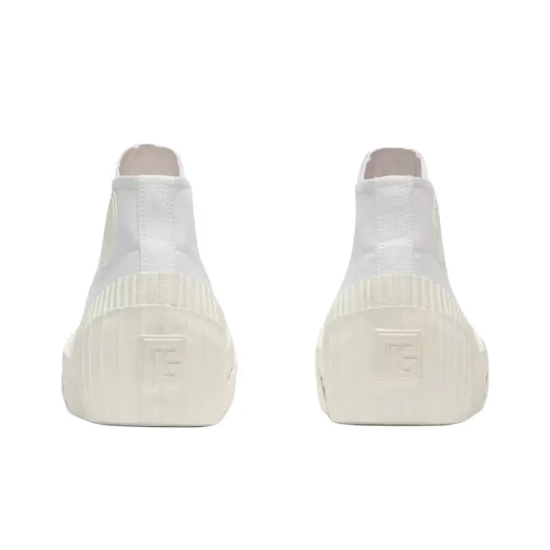 BALMAIN Riff High Top Canvas Shoes Women's White-5