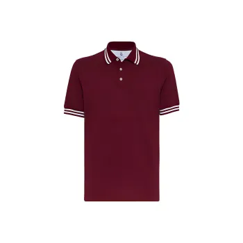 Brunello Cucinelli Polo Shirts Men Bordeaux Color