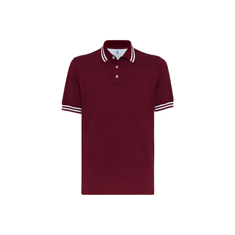 Brunello Cucinelli Polo Shirts Men Bordeaux Color-0