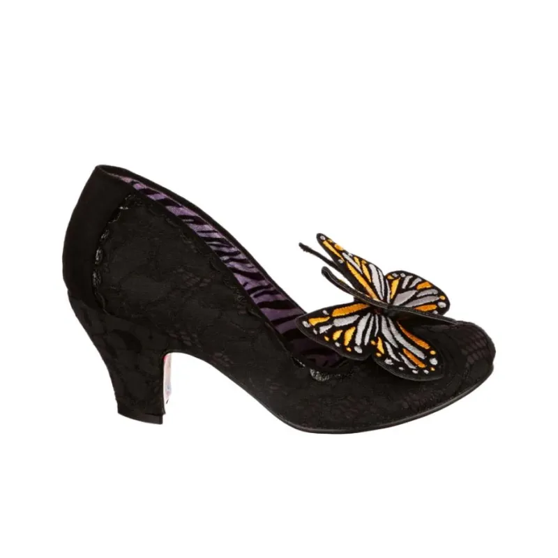 IRREGULAR CHOICE Madam Mariposa Chunky Heel High Heels 7.2cm Women's Black-1