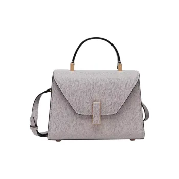 Valextra Iside Cow Leather One Shoulder Handbag Mini Women's Gray
