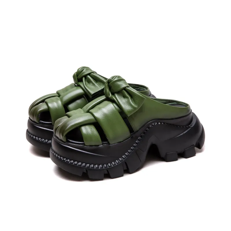 Jay Rubber Sole Woven Abrasion Resistant Closed Toe Slippers Women's-2