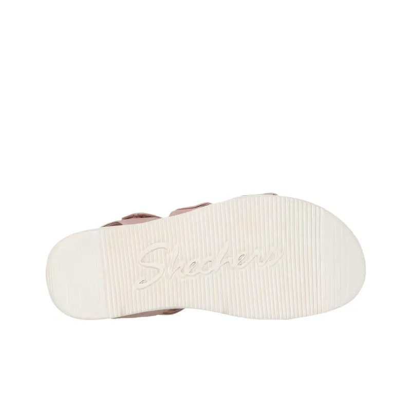 Skechers Lifted Comfort One Strap Sandals Women's Pink-3