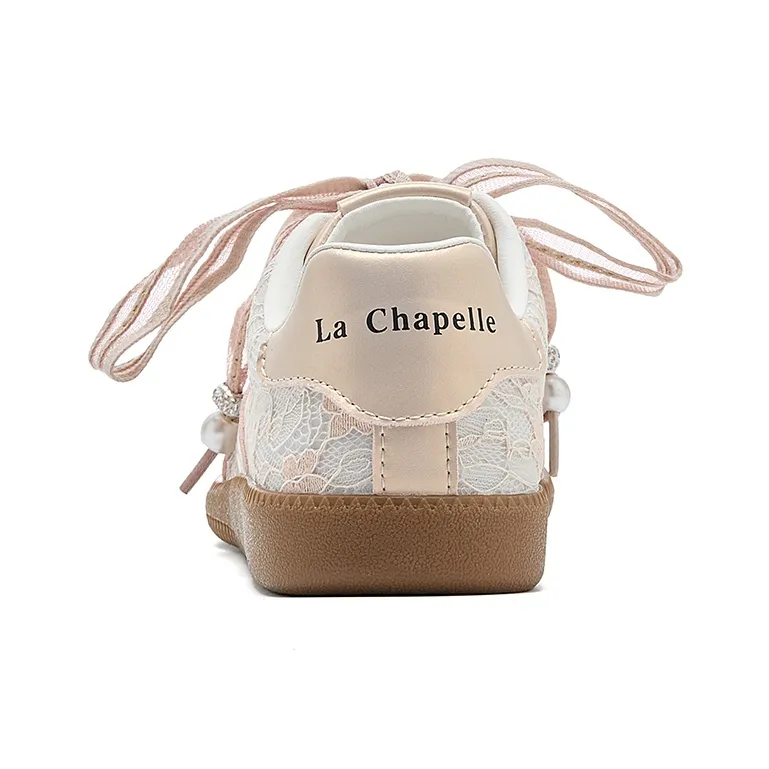 La Chapelle Wear resistant And Lightweight Low Top Skateboard Shoes Women's Pink-3