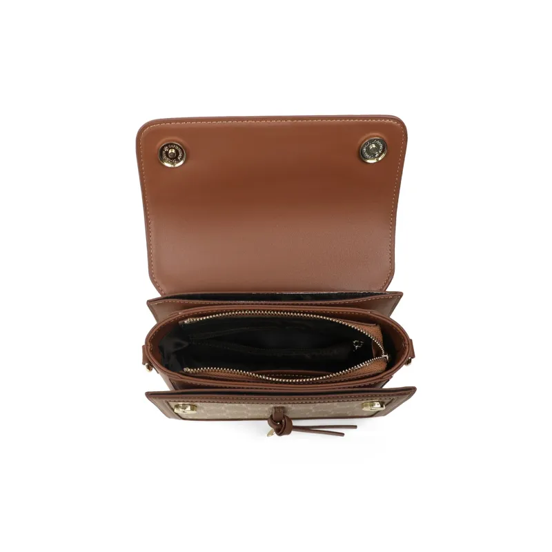 PT'SON Synthetic Leather Crossbody Bag, Shoulder Bag Regular Women's Brown-5