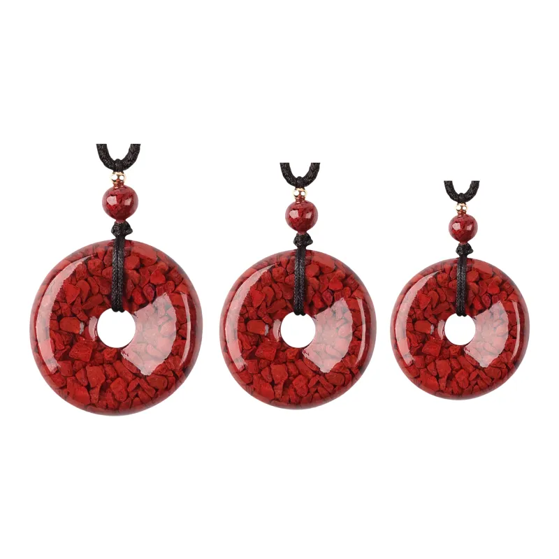MY WORLD BEGINS AND ENDS WITH YOU Natural Cinnabar Pendants Unisex-6