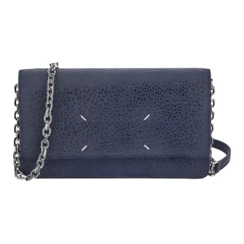 Maison Margiela Grain Cow Leather Handheld Shoulder Bag, Crossbody Bag, Wallet Women's Blue