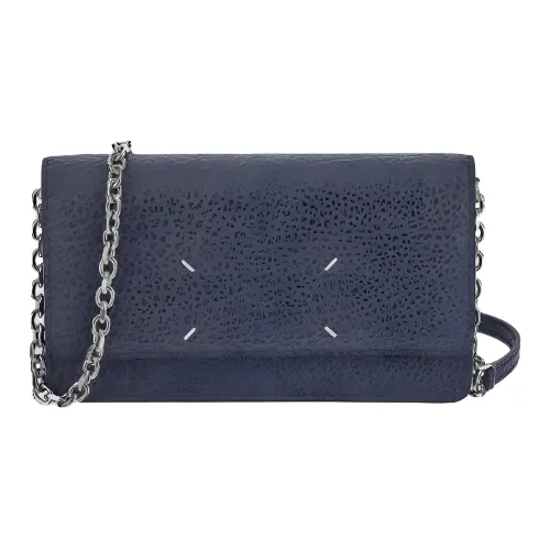 Maison Margiela Grain Cow Leather Handheld Shoulder Bag, Crossbody Bag, Wallet Women's Blue