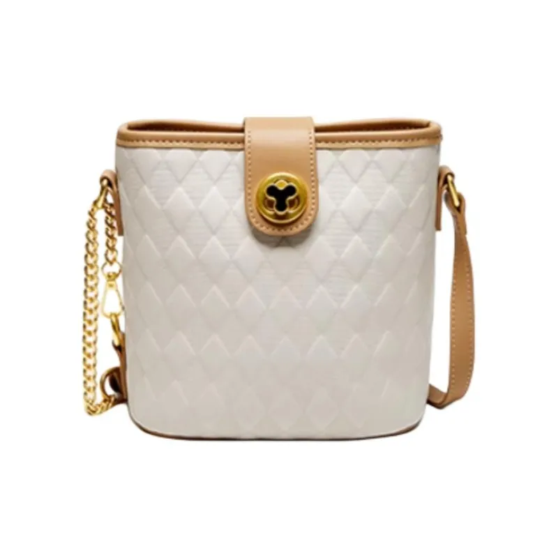 15 MINS Synthetic Leather Crossbody Bag, Shoulder Bag Trumpets Women's Ecru/Midnight Black-0