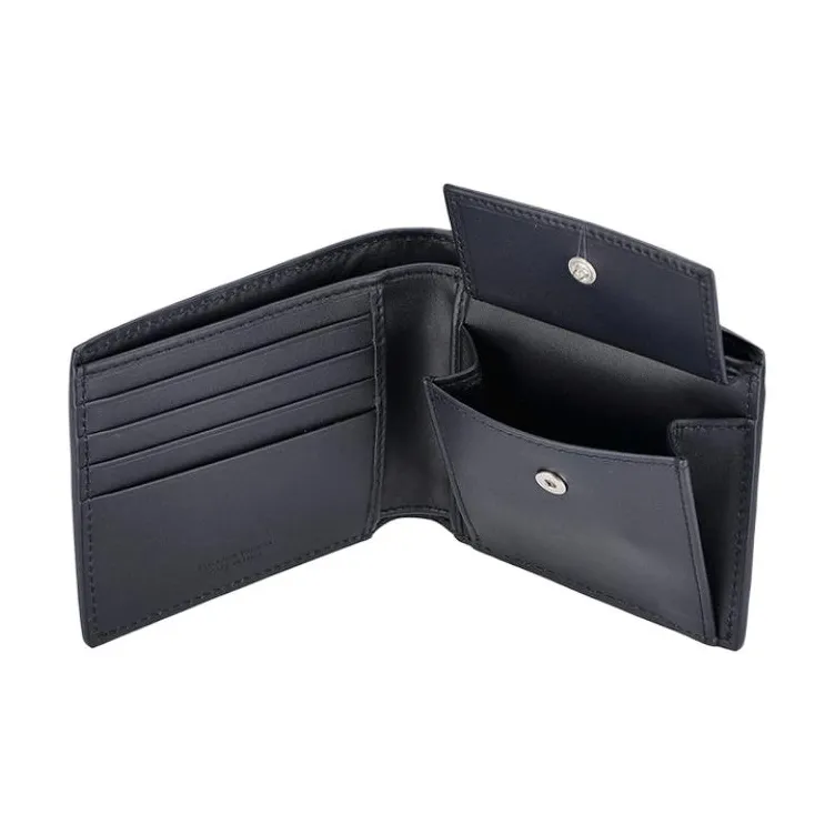 Bottega Veneta Intrecciato Leather Wallet Men's Marine Blue-3