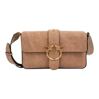 PINKO Leather Shoulder Bag Women's Beige