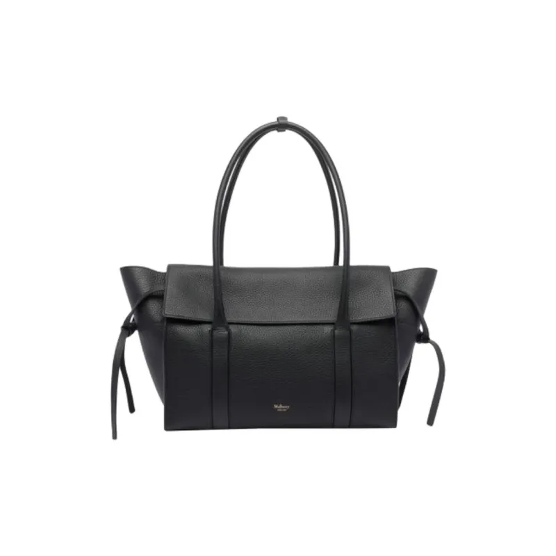 Mulberry Calfskin Tote Bag, Shopping Bag, Shoulder Bag Medium Size Women's Black-0