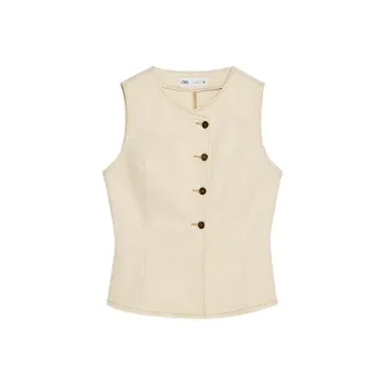 ZARA Vests Women's Sand