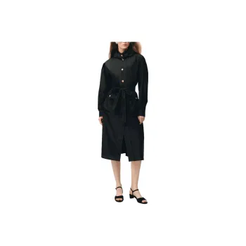 CHANEL Trench Coat Women's Black