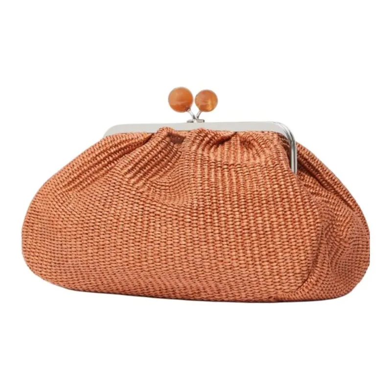 WEEKEND MaxMara Pasticcino Cotton Clutch Medium Size Women's Brown-2
