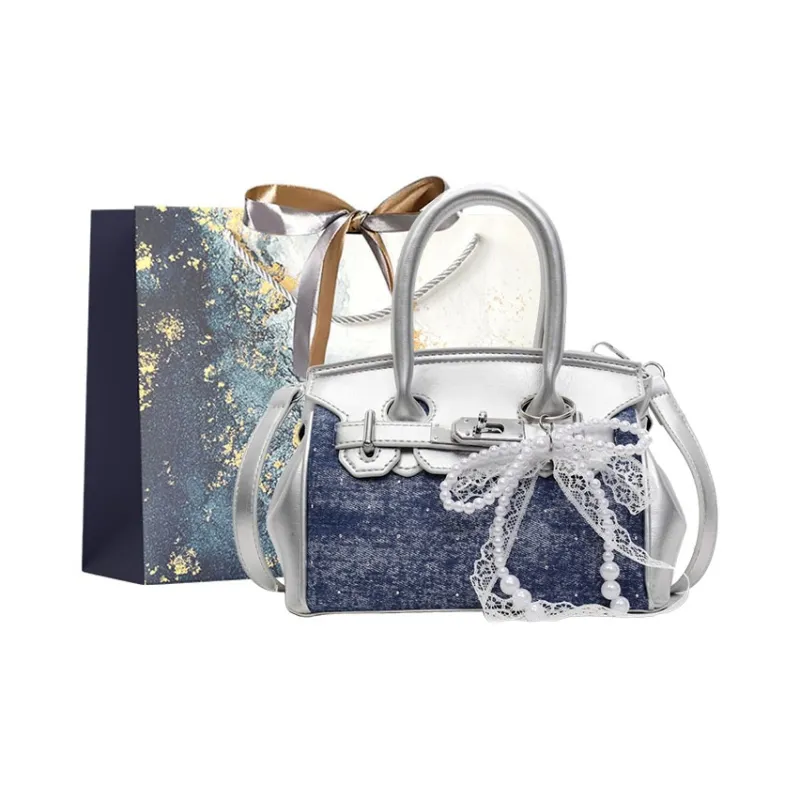 Iman's House PU Shoulder Bag, Crossbody Bag, Handbag Women's Sky Blue/Denim Blue/Black/Royal Blue-4